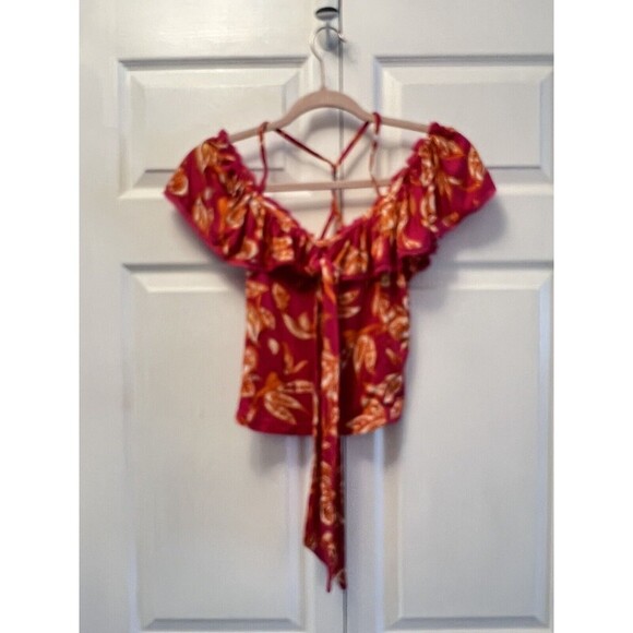 FREE PEOPLE Womens Blouse Cha Cha Stylish Raspberry Pink Size Small OB944888 - Picture 2 of 5